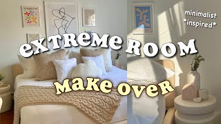 EXTREME ROOM MAKEOVER  TOUR  minimalist amp aesthetic pinterest inspired huge transformation [upl. by Yuria891]