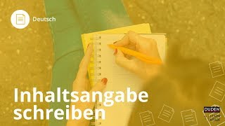 Inhaltsangabe schreiben  Deutsch  Duden Learnattack [upl. by Ontine616]