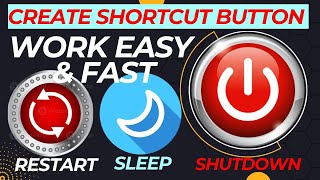 shutdown restart sleep button icon How to Create Shutdown Button Restart button Sleep [upl. by Jemena]