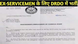 Job for Ex Servicemen in DRDO  Vacancies for Ex Servicemen in DRDO  Vacancies for Ex Servicemen [upl. by Anaitsirk415]