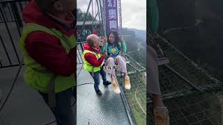 Funny Moment Of HighAltitude ChallengeAsmr Bungee Jumping Funny Shorts [upl. by Olette]