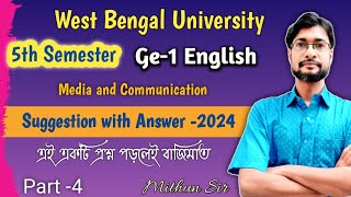 wbsu 5th sem ge1 english suggestion 2024General english suggestion 5th sem [upl. by Eimmelc]