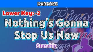 Nothings Gonna Stop Us Now by Starship Karaoke  Lower Key  2 [upl. by Ittap]