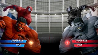 Hulk amp Spiderman Red vs Hulk amp Spiderman Black Fight  Marvel vs Capcom Infinite [upl. by Alaet]