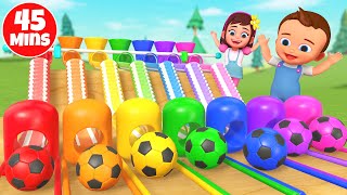 Learn Colors for Children with Color Soccer Balls Wooden Toys 3D Animation  Preschool Toddlers Edu [upl. by Marcelo]