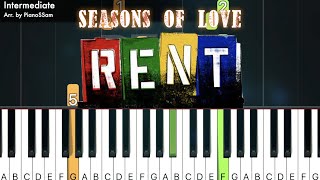 Intermediate Seasons of Love  RENT  Piano Tutorial with Finger Numbers [upl. by Gitlow51]