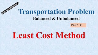 LEAST COST METHOD [upl. by Gintz]