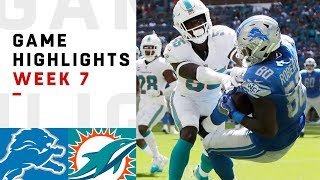 Lions vs Dolphins Week 7 Highlights  NFL 2018 [upl. by Cynar]