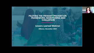 Webinar  Piloting the Primary Prevention Framework Monitoring and Evaluation [upl. by Prichard232]