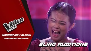 The Voice Kids Hannah May Aladin sings Hanggang May Kailanman for her father  Blind Auditions [upl. by Ditmore]