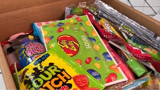 sour candy variety pack mystery box unboxing jelly gummy sweet yummy dessert food mukbang [upl. by Viafore]