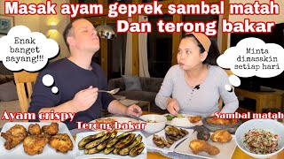 MASAK AYAM GEPREK SAMBAL MATAH DAN TERONG BAKAR  SAMPE MINTA DI MASAKIN SETIAP HARI [upl. by Erusaert]