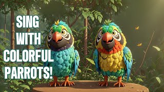 Jungle Parrot Dance Song for Kids  Fun with Forest Animals [upl. by Leakim654]