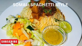 Baasto iyo suugo aan caadi ahayn somali spaghetti style [upl. by Odlanyar]