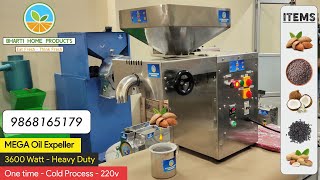 MEGA Oil Expeller v20 🔥🔥🔥 3600 Watt 220v  SS Cold Oil Press 📞 98681 65179 ✅ Input  2025 kgHr [upl. by Ingaborg843]