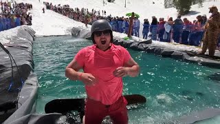 Spring skiing vibe on full display at Bogus Basin for the pond skim [upl. by Ayanat575]