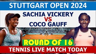 Coco Gauff vs Sachia Vickery  Stuttgart 2024  WTA tennis [upl. by Sandon]