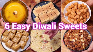 Diwali Recipes 2024  Quick amp Easy Sweets amp Desserts  6 Instant Healthy Deepavali Recipes [upl. by Remmos]