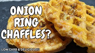 Crunchy Onion Ring Chaffles A Fun Twist On A Classic Dish chaffle keto ketovore lowcarb [upl. by Pam]