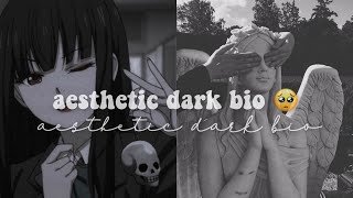 aesthetic dark bio ideas igrpwatele✨ [upl. by Cindi]