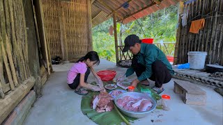 Uncle and Ngoc Han smoke meat Weave bamboo baskets Cook dinner at the farm [upl. by Orrocos]