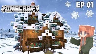 A Winter Adventure BEGINS ❄️ Red’s Winter World in Minecraft  Lets Play Episode 1 [upl. by Kristin]