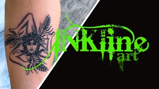 Tattoo REAL TIME  Trinacria siciliana  INKLINE ART [upl. by Erotavlas]