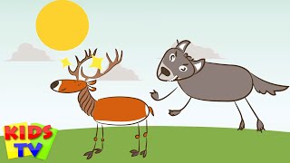 Stag And The Wolf Story For Kids हिरन और भेड़िये की कहानी Booga Boo Hindi Cartoon Videos [upl. by Lovel]