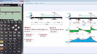 Diagrama De Momento Flector Y Fuerza Cortante con la calculadora hp 50  Paso a Paso a paso [upl. by Ecnedurp]