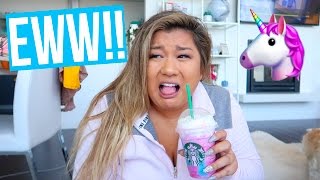 TESTING GROSS STARBUCKS DRINKS UNICORN FRAPPUCINO [upl. by Kenwee]