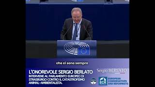 L’on Sergio Berlato al Parlamento europeo di Strasburgo contro il catastrofismo animalambientalista [upl. by Adilem990]