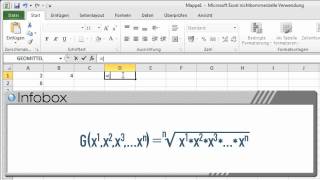 Excel 2010 Die Funktion GEOMITTEL [upl. by Norene]