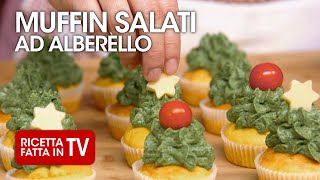 MUFFIN SALATI ALBERELLO  ANTIPASTO DI NATALE di Benedetta Rossi  Ricetta TV Fatto in Casa per Voi [upl. by Judith]