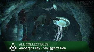 Assassins Creed 4 Black Flag  Ambergris Key Smugglers Den All collectibles [upl. by Amoreta342]