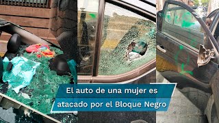 quotSomos peoresquot encapuchadas atacan auto con mujer a bordo en calles del centro de la CDMX [upl. by Dagnah]