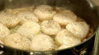 Seared Scallops with Creamy Noodles and Peas [upl. by Nyleikcaj336]