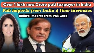 Over 1 lakh new Crore pati Taxpayer in India Pak imports with India 4 times increases in 8 months [upl. by Quillon804]