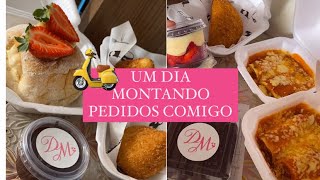 UM DIA SÓ MONTANDO PEDIDOS DE DELIVERY COMIGO 💕🛵🍰 [upl. by Nonohcle]