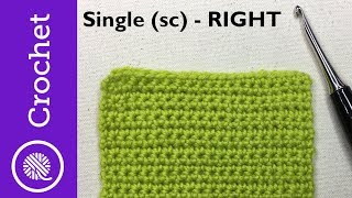 How to Single Crochet  Beginner Crochet Lesson 1  Right Handed CC [upl. by Schuler]