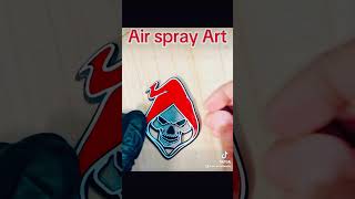 wood woodart woodworking airspray colors airspraying magnets scary halloween [upl. by Anaeda]