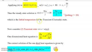 Soln of one diml heat eqn with Non zero boundary conditions [upl. by Anuahc988]