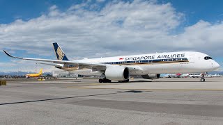 Singapore Airlines Airbus A350900 Takeoff from Milan Malpensa 4K [upl. by Aylad59]