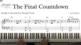 The Final Countdown  Europe  PIANO TUTORIAL  PARTITURA [upl. by Dona]