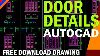 Door detail in AUTOCAD  Door detail AUTOCAD drawing  Detail Pintu AUTOCAD drawing [upl. by Abey]