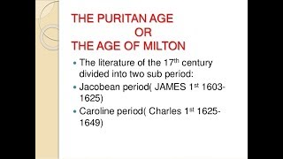 Puritan Age  Bangla Lecture  Summary  7 college  Department of English [upl. by Yeo]