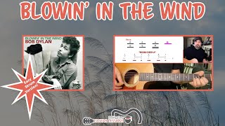 Blowin In The Wind Guitar Lesson  EASY Strummy Version [upl. by Rahal]