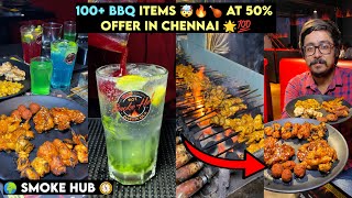 BEST Unlimited BBQ with 100 Items 🤯🎉 Smoke Hub Porur  Peppa Foodie [upl. by Aitselec413]