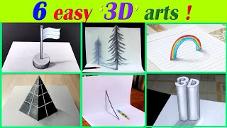 6 Easy 3D Drawing Tutorial Part 4  Easy 3D illusion Drawing tutorials 😱 [upl. by Aramois]