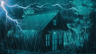 Heavy Rain Sounds for Deep Sleep amp Thunder on Metal Roof  Night Ambience Solution [upl. by Joktan749]