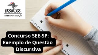 Concurso Professores Estado de São Paulo EXEMPLO DE QUESTÃO DISCURSIVA [upl. by Akcebar]